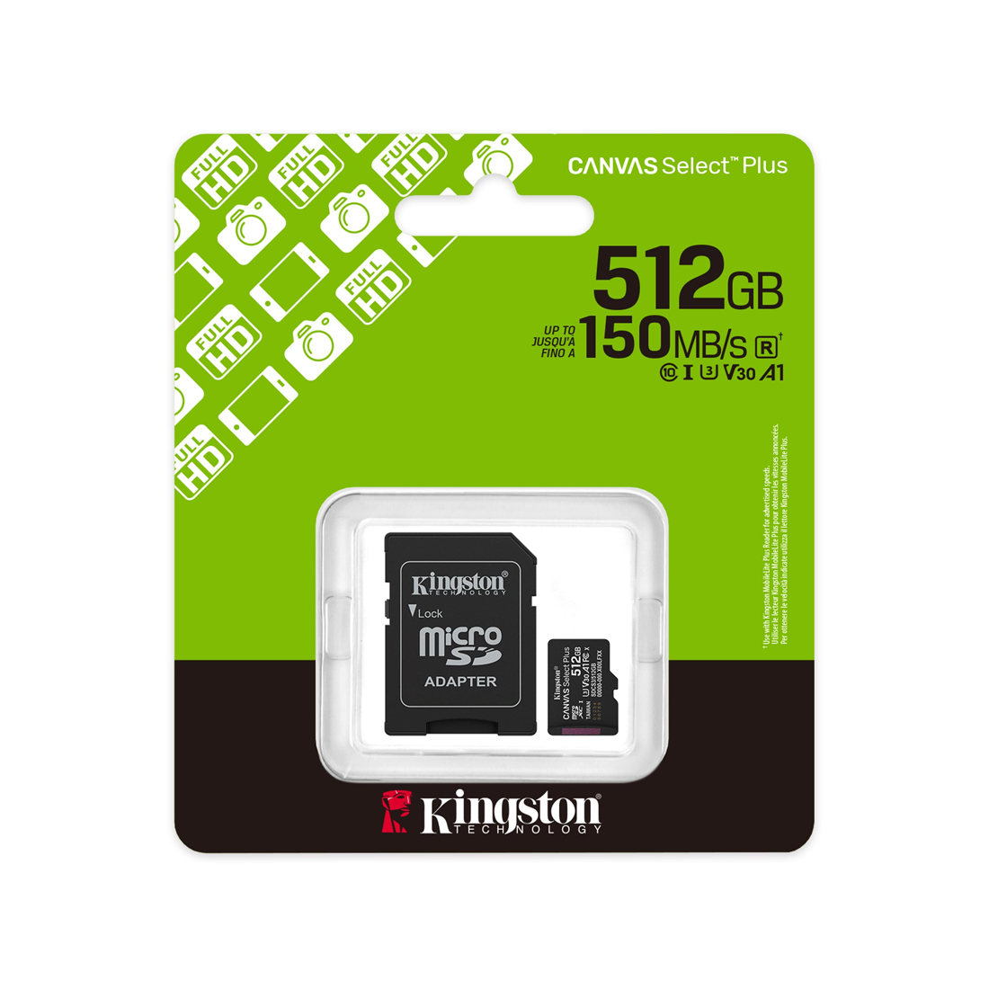 Карта памяти Kingston SDCS3/512GB Canvas Select Plus A1 U3 V30 512GB