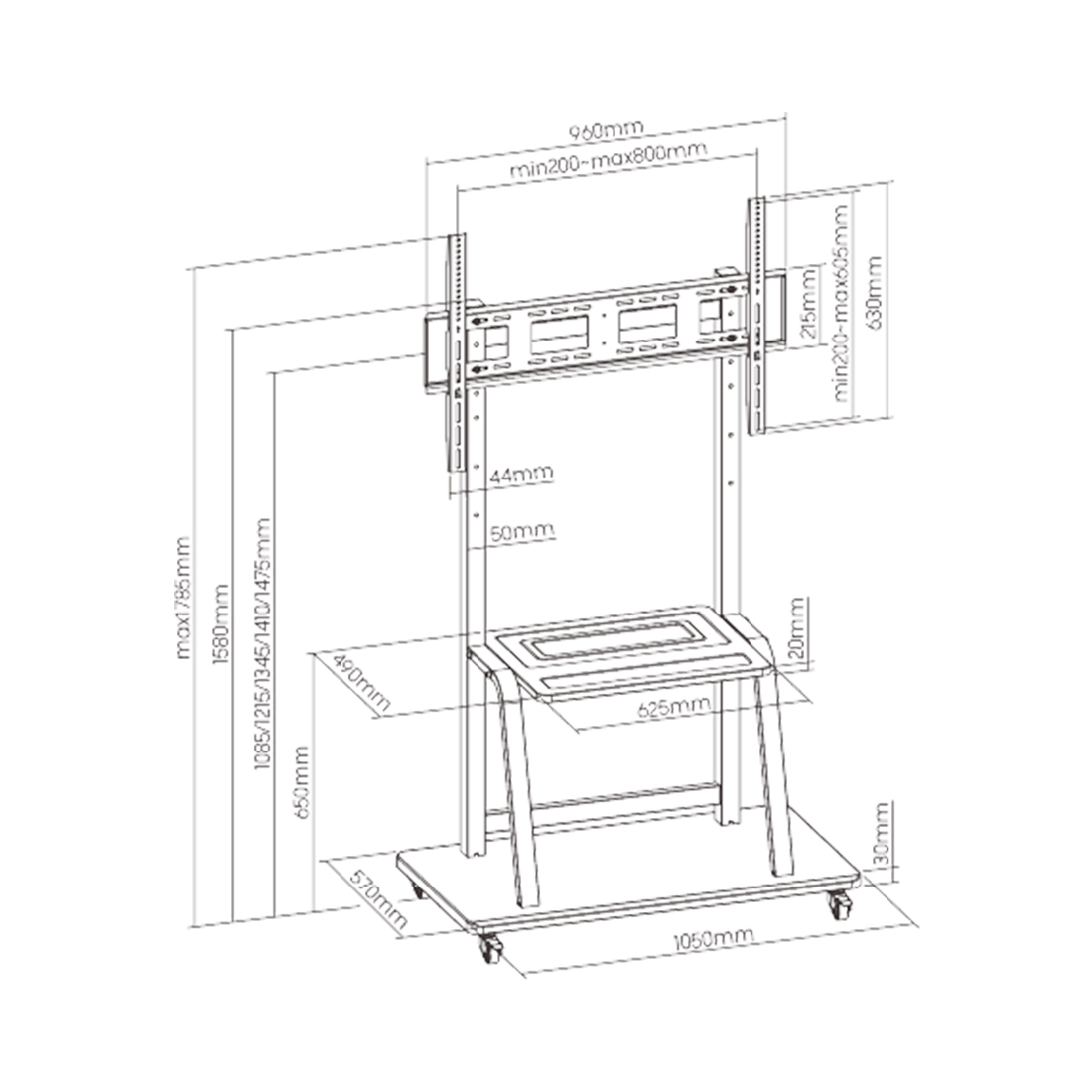 Стойка мобильная Brateck T1035ME
