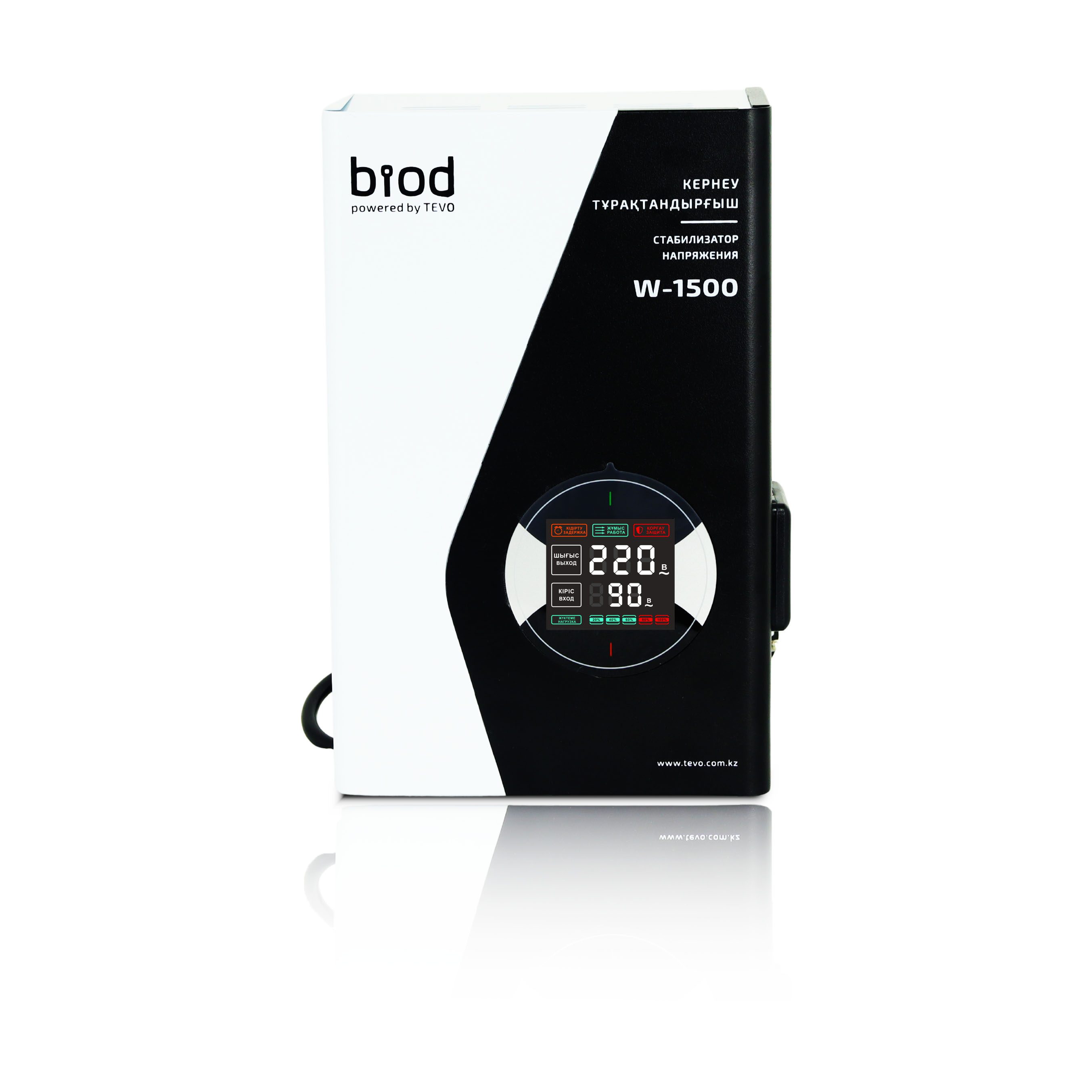 Стабилизатор напряжения для газового котла Biod Pro W-1500, 1500 ВА, настенный, релейный, LED-дисплей, 90–280 В