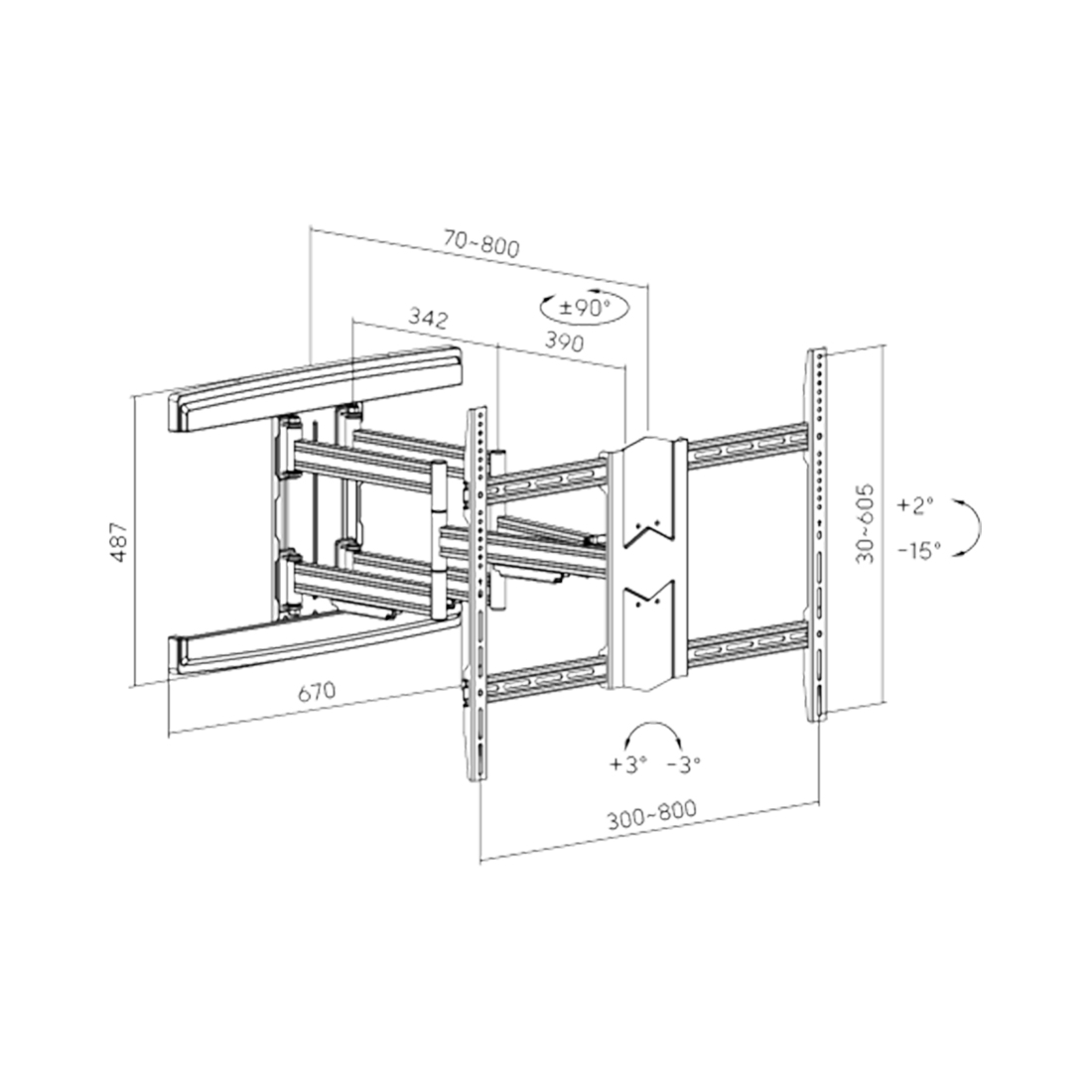 Кронштейн Brateck LPA57-686A для ТВ и мониторов, 60"-100"