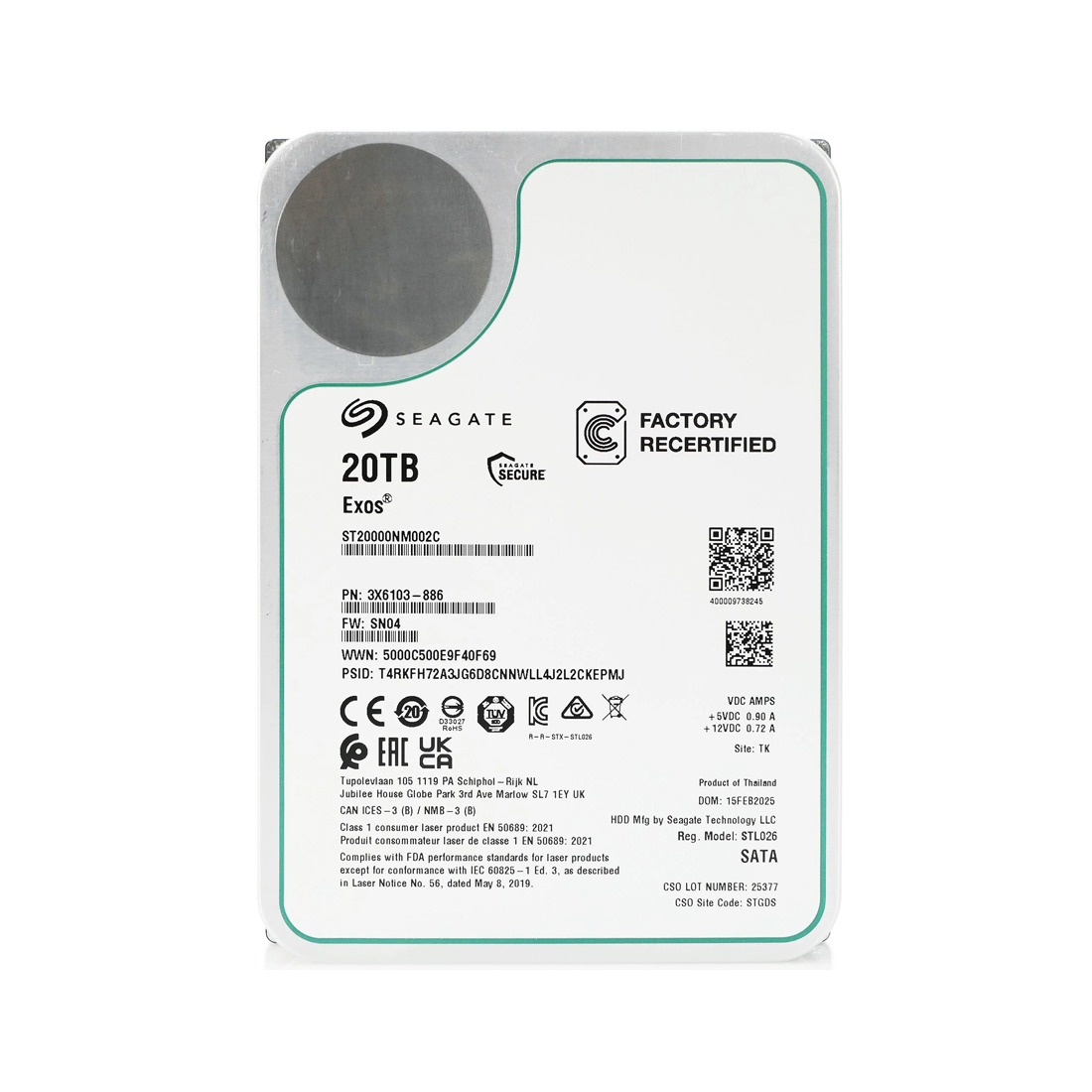 Жесткий диск Seagate Exos X20 ST20000NM002C 20TB SATA