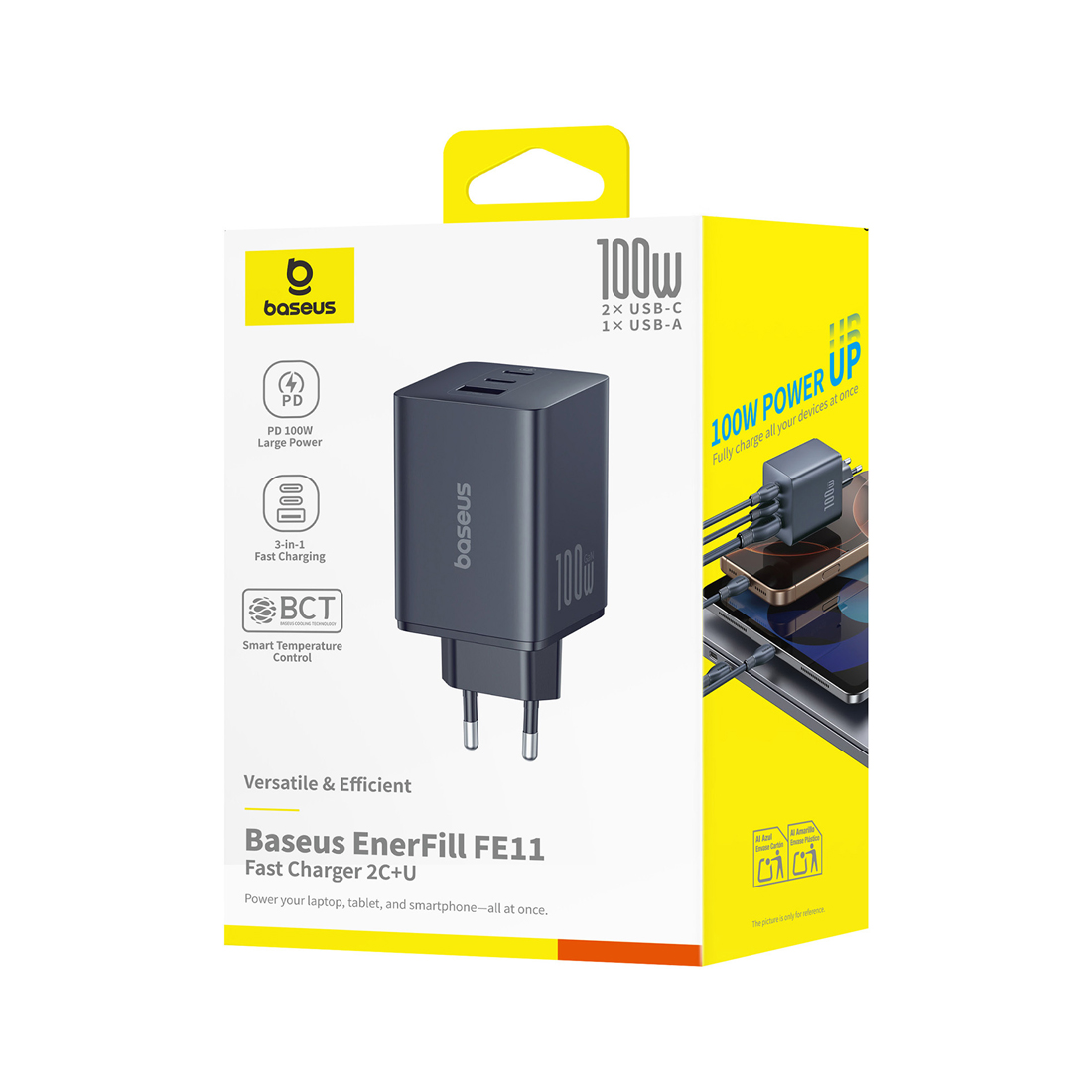 Адаптер питания Baseus EnerFill FE11 2C+U 100W Black (P10182102123-00)