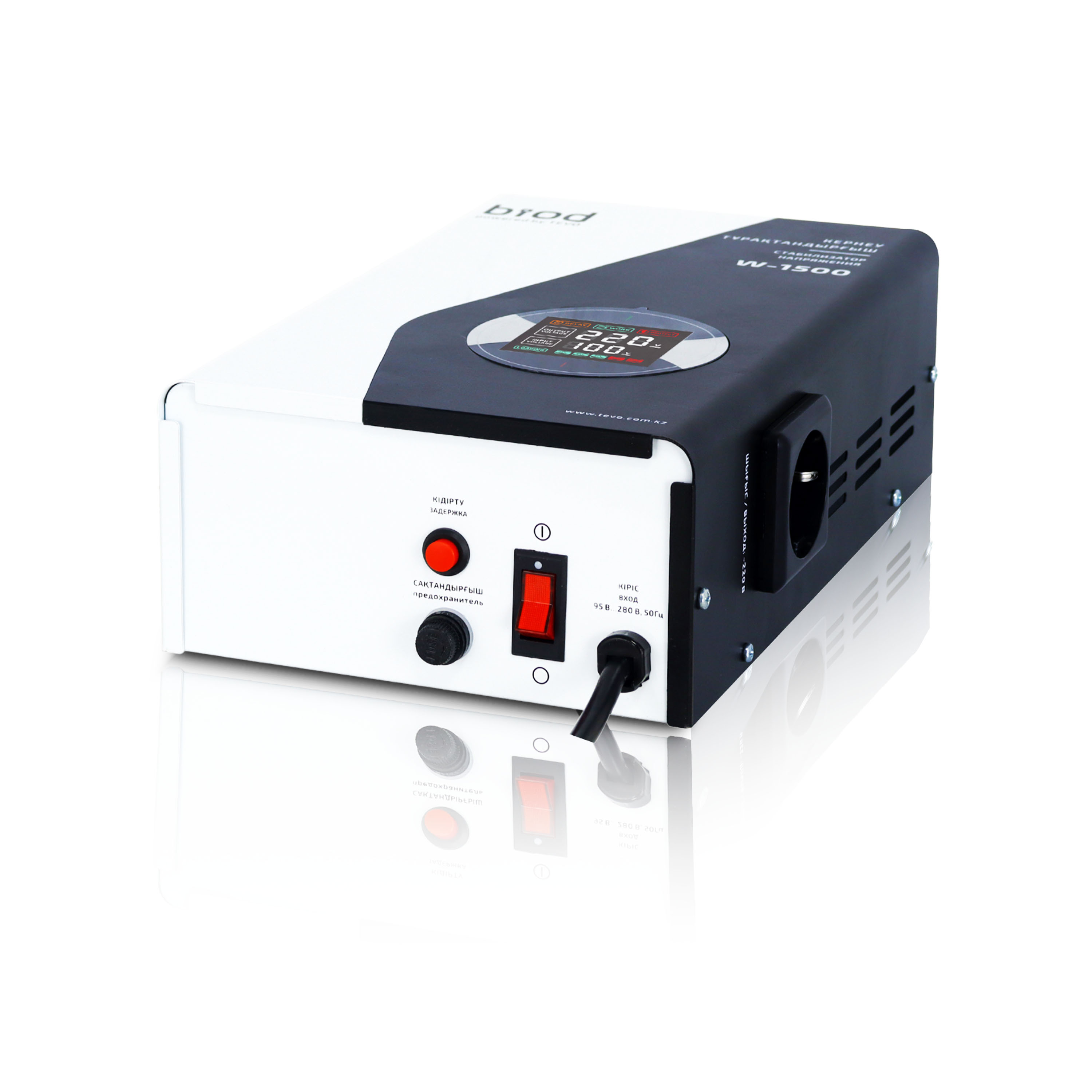 Стабилизатор напряжения для газового котла Biod Pro W-1500, 1500 ВА, настенный, релейный, LED-дисплей, 90–280 В