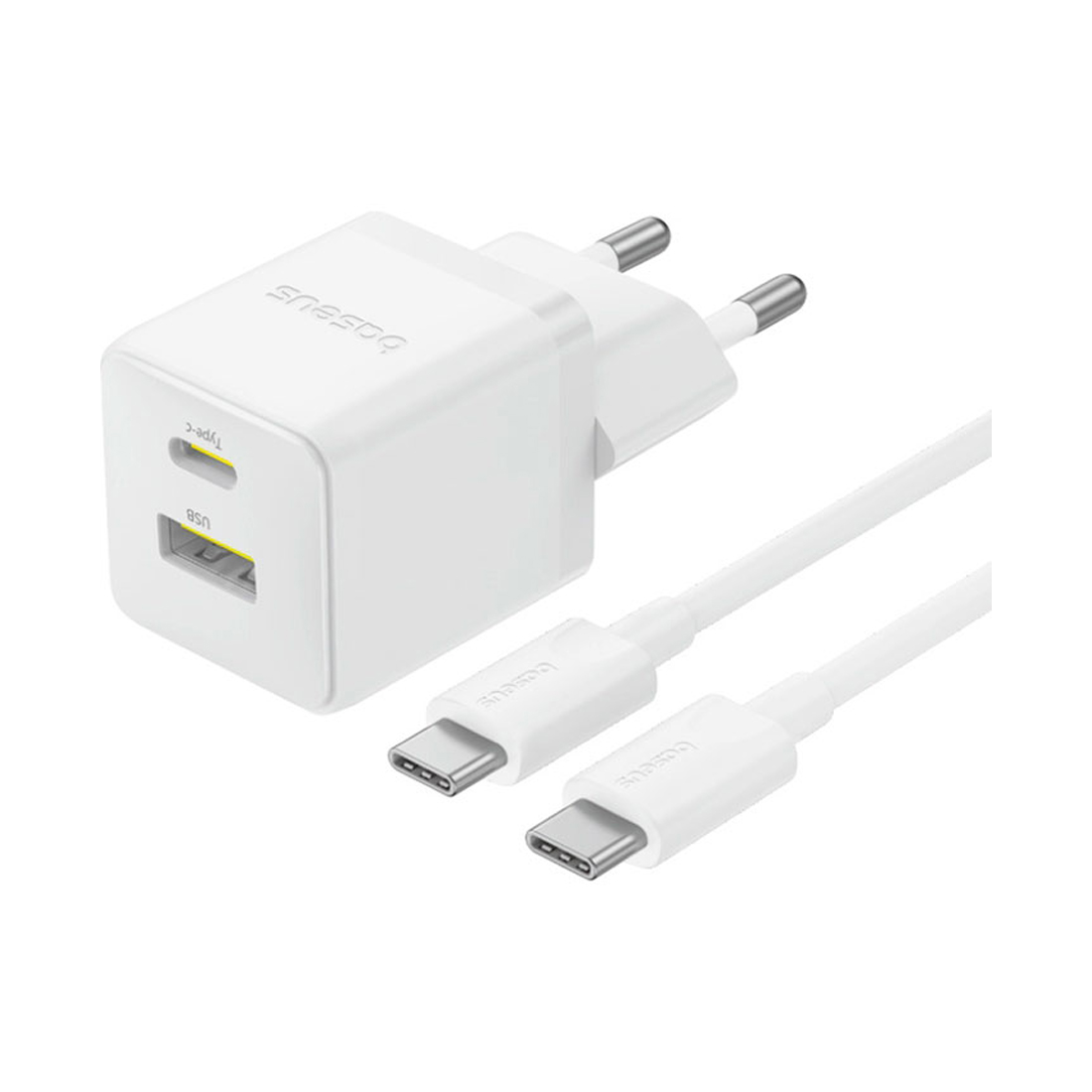 Адаптер питания Baseus Palm C+U 30W White( в комлпекте кабель Type-c) (P1011160A213-01)