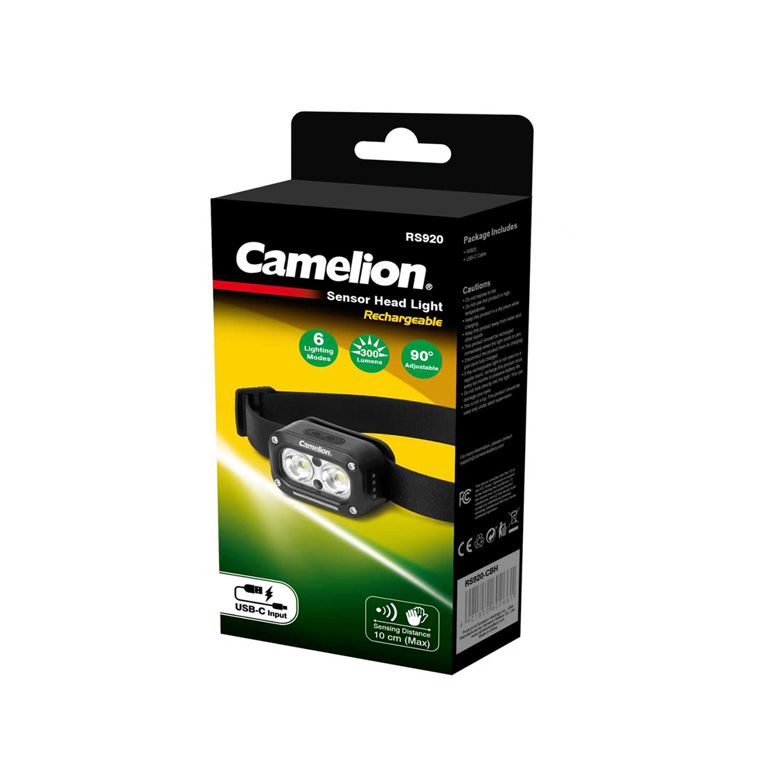 Перезаряжаемый налобный фонарь Camelion RS920-CBH