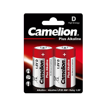 Батарейка CAMELION Plus Alkaline LR20-BP2 2 шт. в блистере